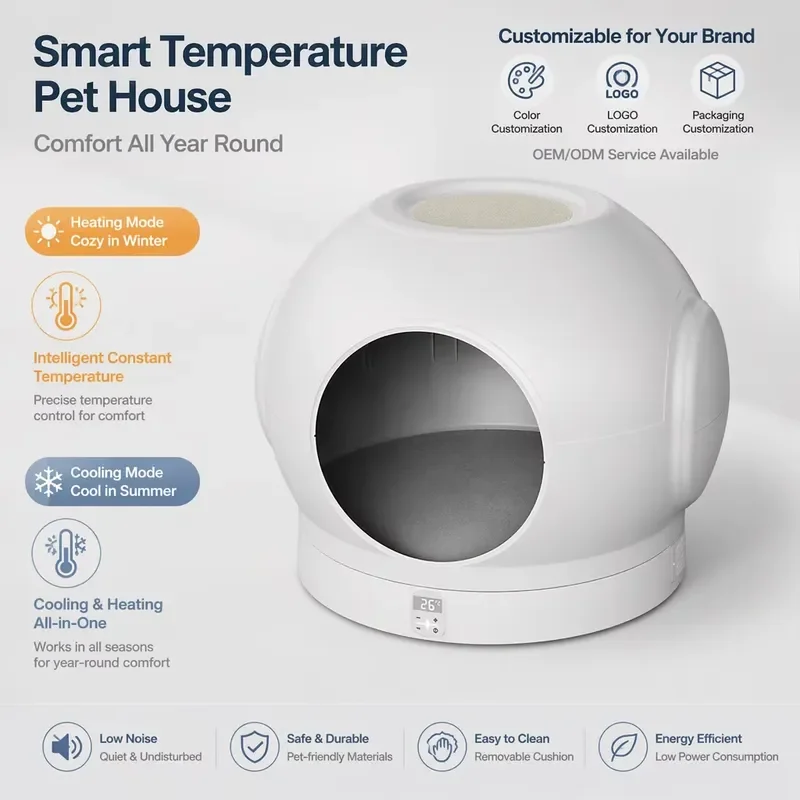 Indoor smart cat house, can maintain constant temperature control of 20-28 ° C, real-time weighing, intelligent start and