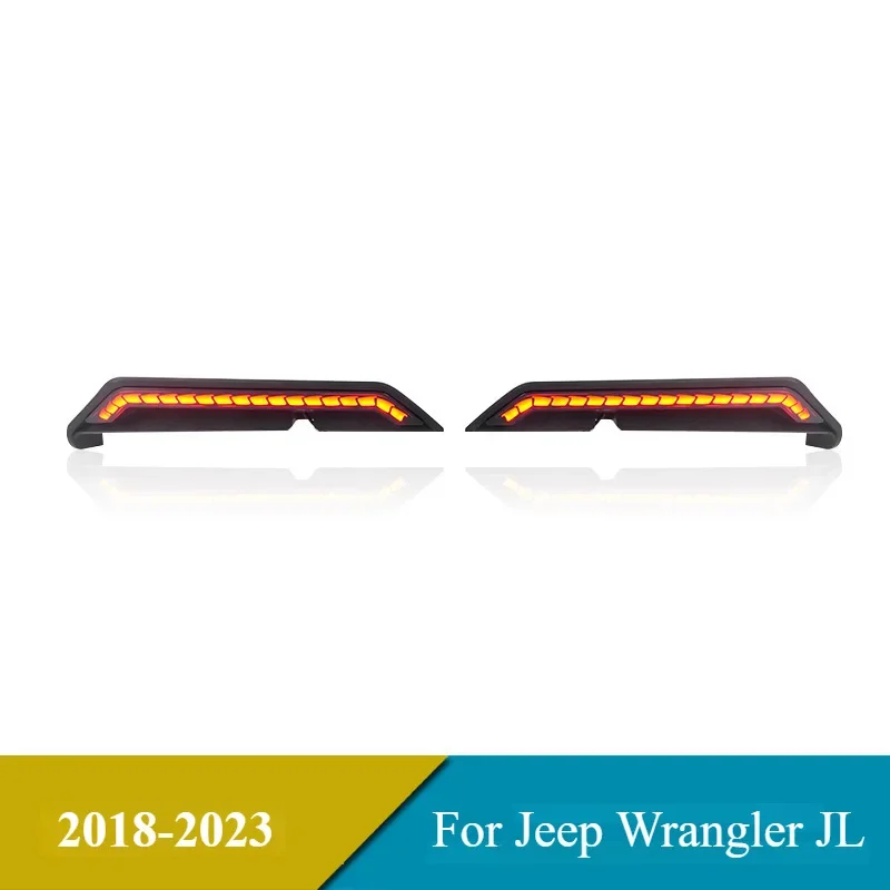 For Jeep Wrangler JL 2018-2023 Car Trunk Top Spoiler Wing Led Driving Brake Reverse Yellow Turn Signal Lamp Body Modification detail image 4