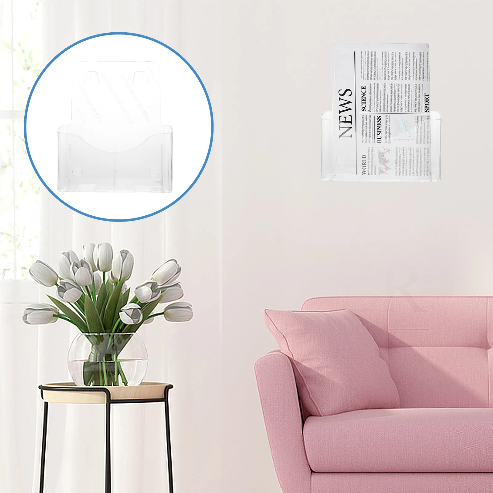 

Трехуровневая прозрачная настольная полка для хранения брошюр, листовок, журналов, органайзер для файлов, настенный держатель, прочный пластиковый стеллаж для экономии места