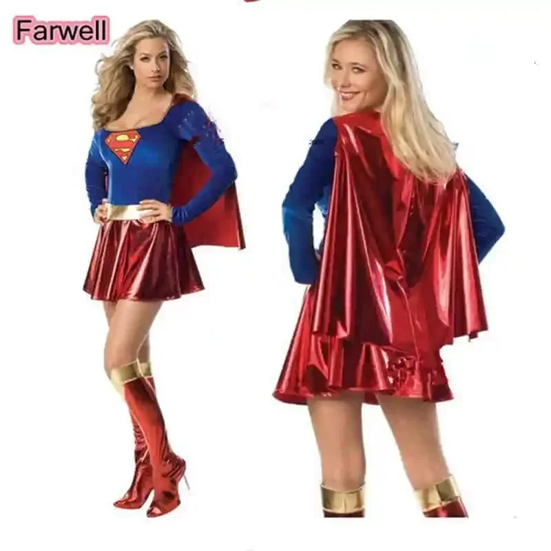 Neue sexy Erwachsenen Kostüm Super Mädchen Kostüm Superheld Frau Cosplay weibliche Kostüm Mädchen Cosplay Kleid Kleid Party