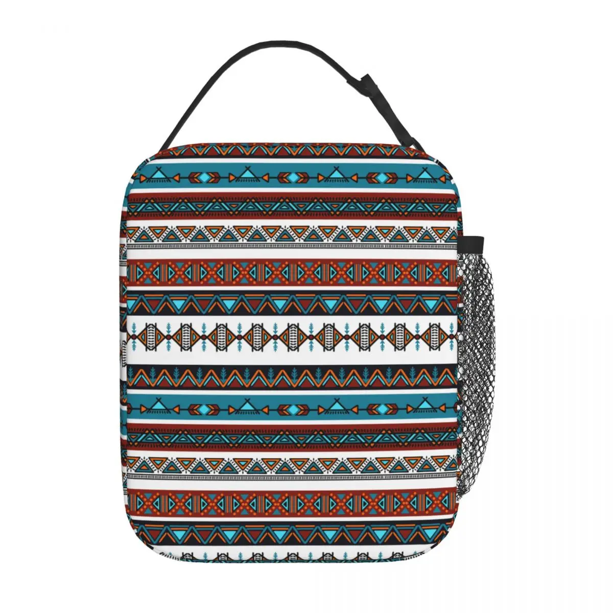 Mexicaanse Boho Art Product Geïsoleerde Lunch Tas Werk Zuidwesten Aztec Tribal Opslag Voedsel Doos Mode Koeler Thermische Bento Box