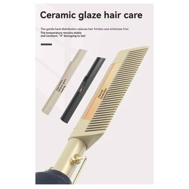 

B89B-EU Plug Hair Straightener Comb 110-220V Dual Voltage, 38W Electric Hair Styling Tool Wet& Dry Use