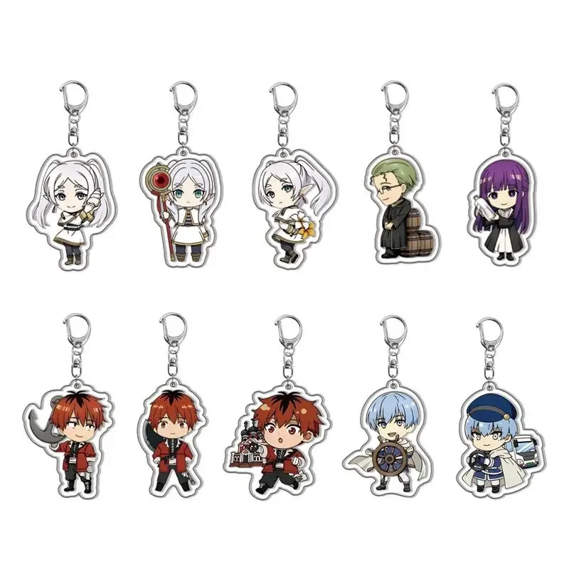 Anime Frieren At The Funeral Keychain Cartoon Figures Himmel Key Chain Arcylic Pendant Jewelry For Women Men Gift Cosplay Props