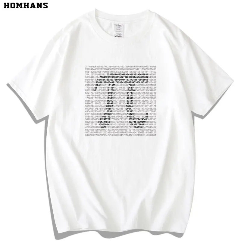 Pi Mathematical Area Formula Science T-Shirt Loose Fit Pure Cotton Summer Fashion for Men And Women Printed Graphic Tee