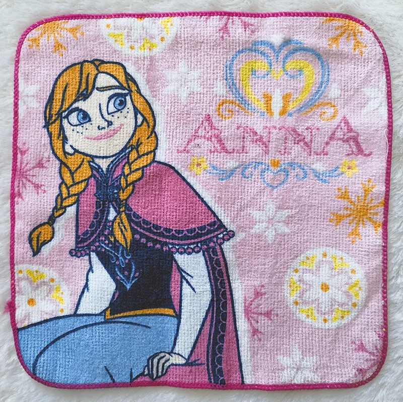 Disney Frozen Anna Elsa Snowball cartoon small square towel cotton children\'s towel clean portable storage children\'s toys gift