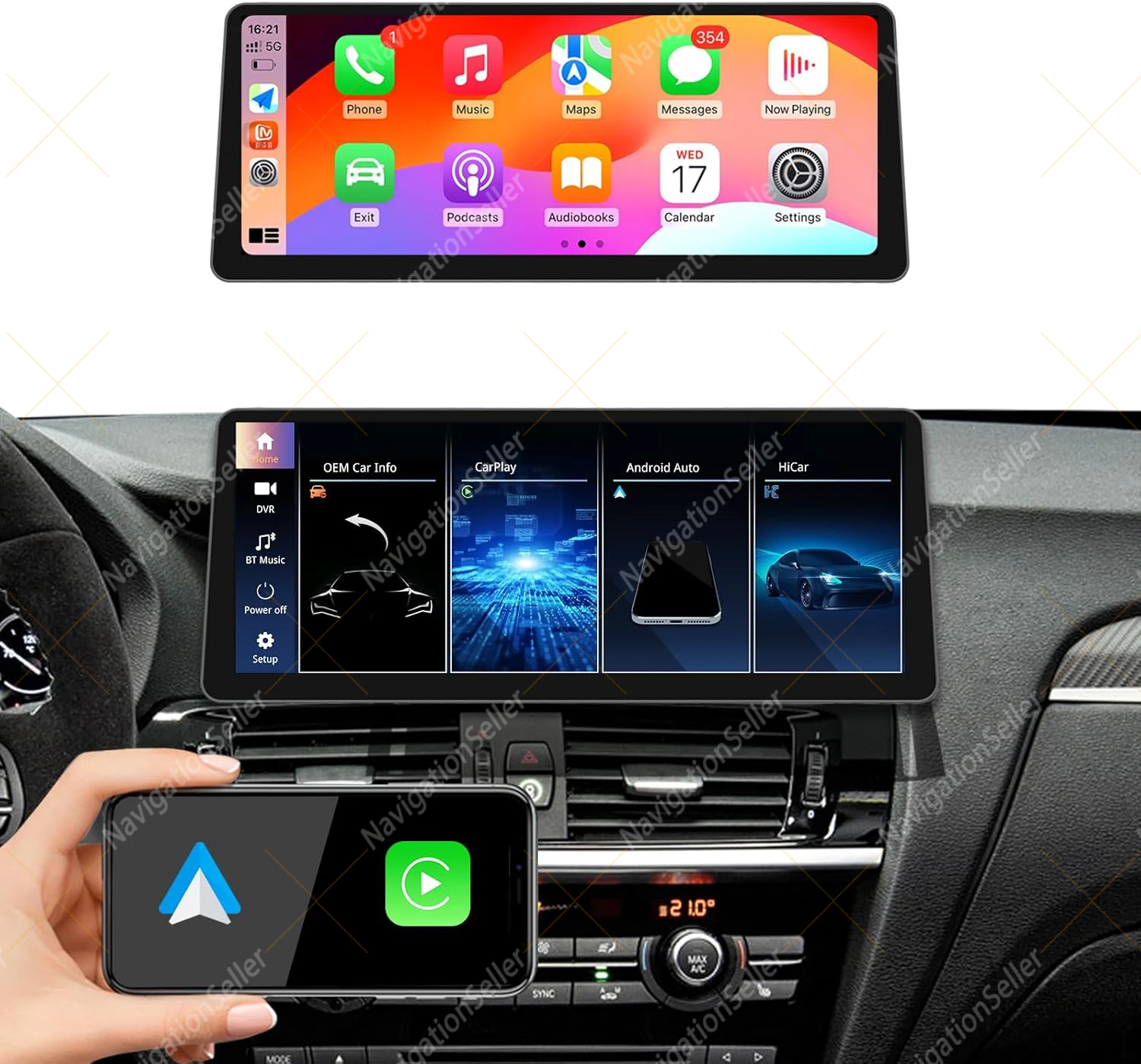 

VIGOHI Wireless Carplay Android Auto Multimedia Player Car Radio For BMW X1 E84 Touch Screen Bluetooth GPS Navigation Stereo