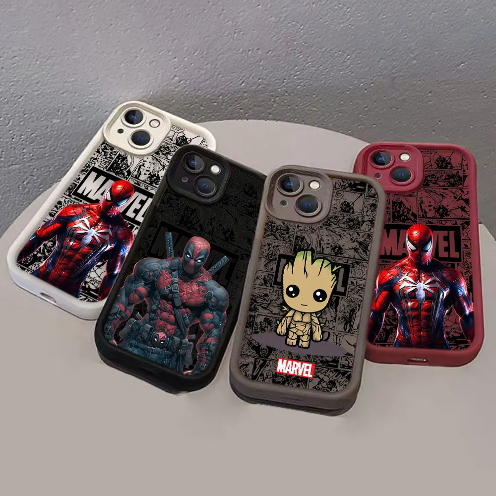 Marvel Comci Deadpool Spider-Man Groot Case For Xiaomi 11 14 14T POCO F3 F4 F5 X3 X4 X5 M6 Redmi 10 10C 12 12C 13 13C 14C Case