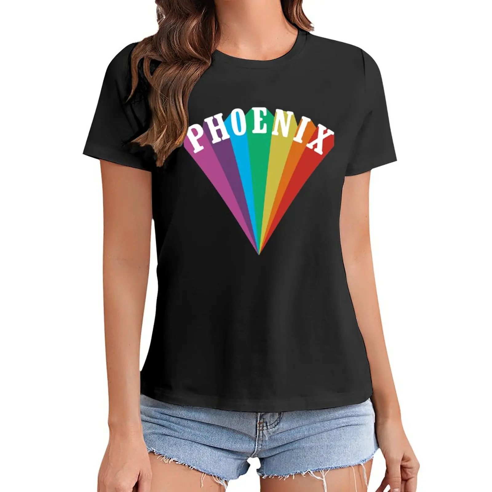 

Phoenix Rainbow 2.0 T-Shirt blanks hippie clothes Women's tops
