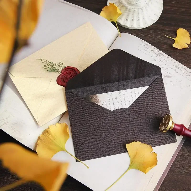 New 10pcs/pack Retro Hemp Texture Western Envelopes for Wedding Party Invitation Greeting Cards Gift Envelopes Customized