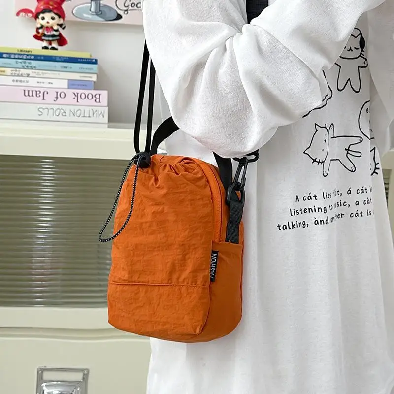 

Portable Shoulder Bags Nylon Waterproof Small Crossbody Bag For Women Men Outdoor Sport Casual Mobile Phone Water Bottle Pouch