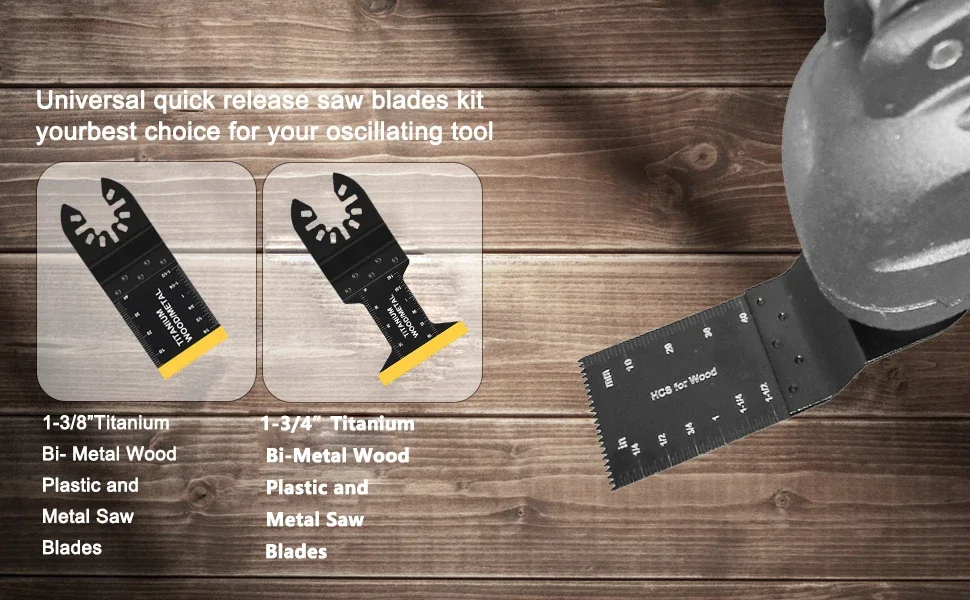 Titanium Oscillating Saw Blades Kits, Metal Cutting,Multitool, Fit Dewalt Bosch Worx, Milwaukee Ryobi, 20 Pcs
