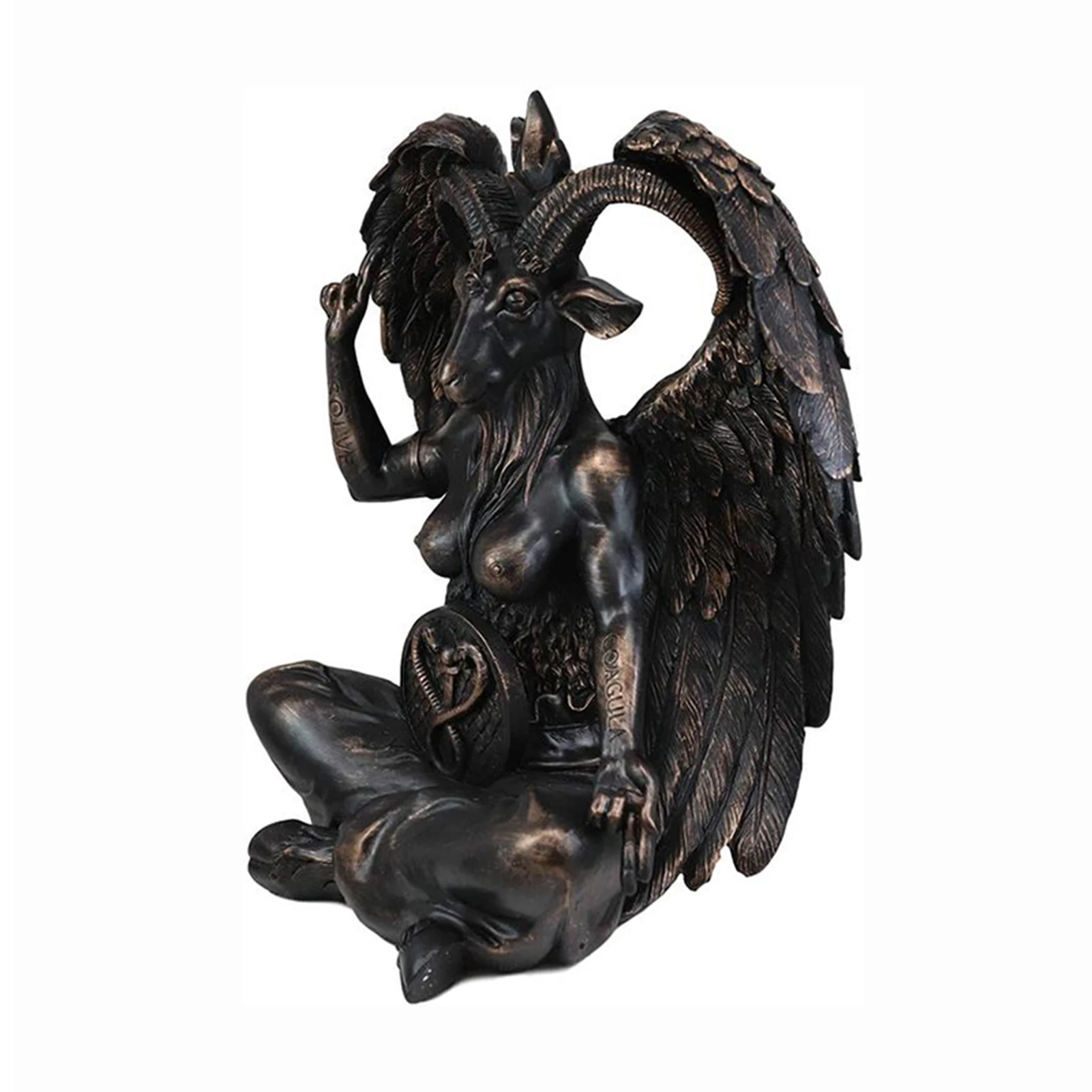 Baphomet Satan Statue Black Satan Figurine Decoration Goat Resin Statue With Exquisite Workmanship Religious Ornaments For Home