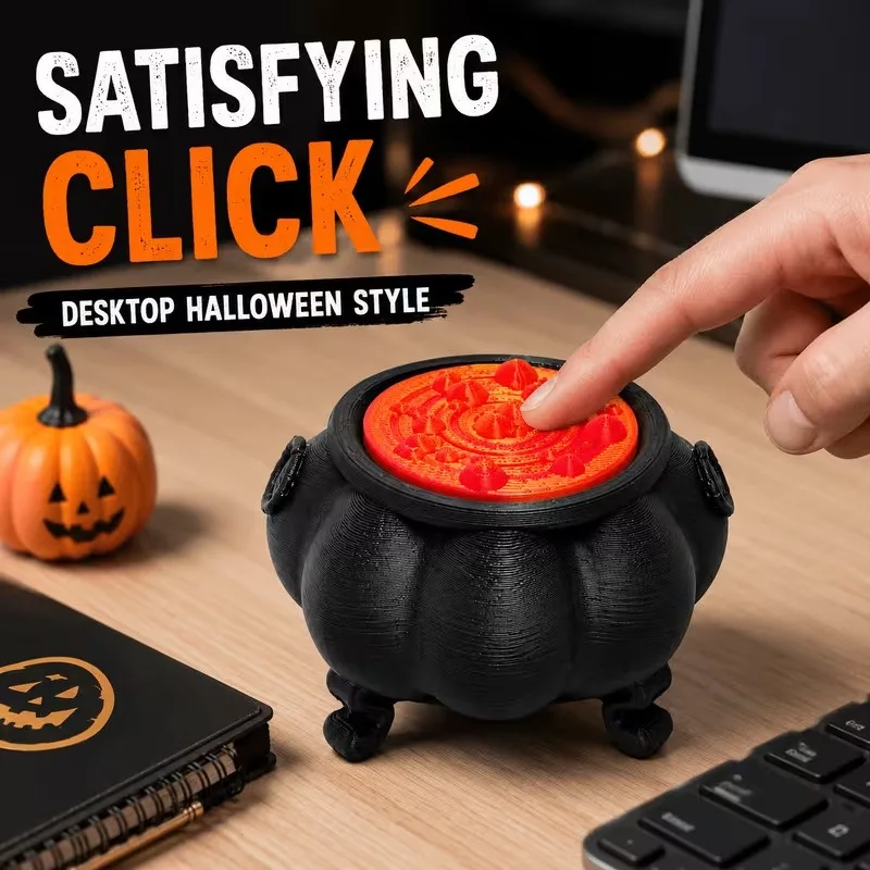 Halloween Decor Black Witch Cauldron Table Statue Witch Themed Desktop Ornament