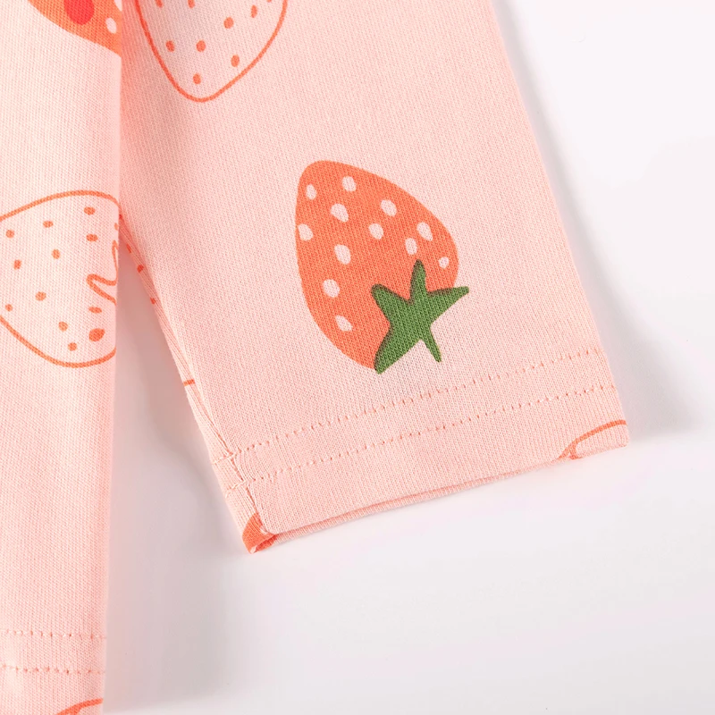 Little maven Kinderkleidung Baby Mädchen Kinderkleidung Herbst 2026 Cartoon Erdbeer Langarm T-Shirt Frühling Baumwoll-Oberteile – Detail 6
