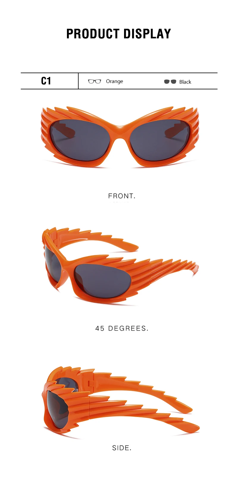 CRIXALIS Y2k Wrap Runde Goggle Männer Sonnenbrille 2025, Mode Sport Sonnenbrille Frauen Brillen Trendy Marke Design Shades UV400 – Detail 9