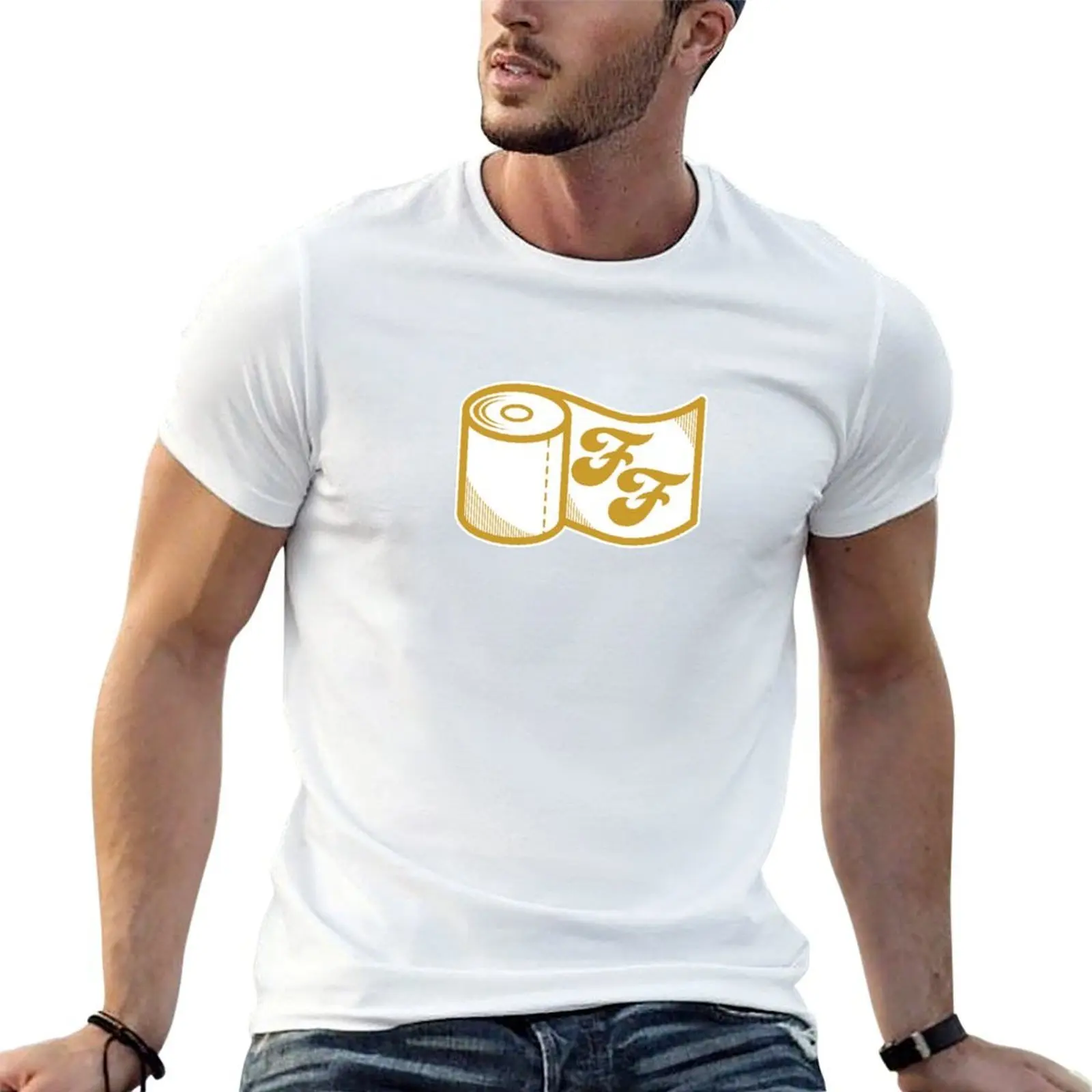 

FF Krewe of Tucks Toilet paper Roll Logo Gold T-Shirt man t shirts graphic t shirt man luxury cotton t shirt man T-Shirt