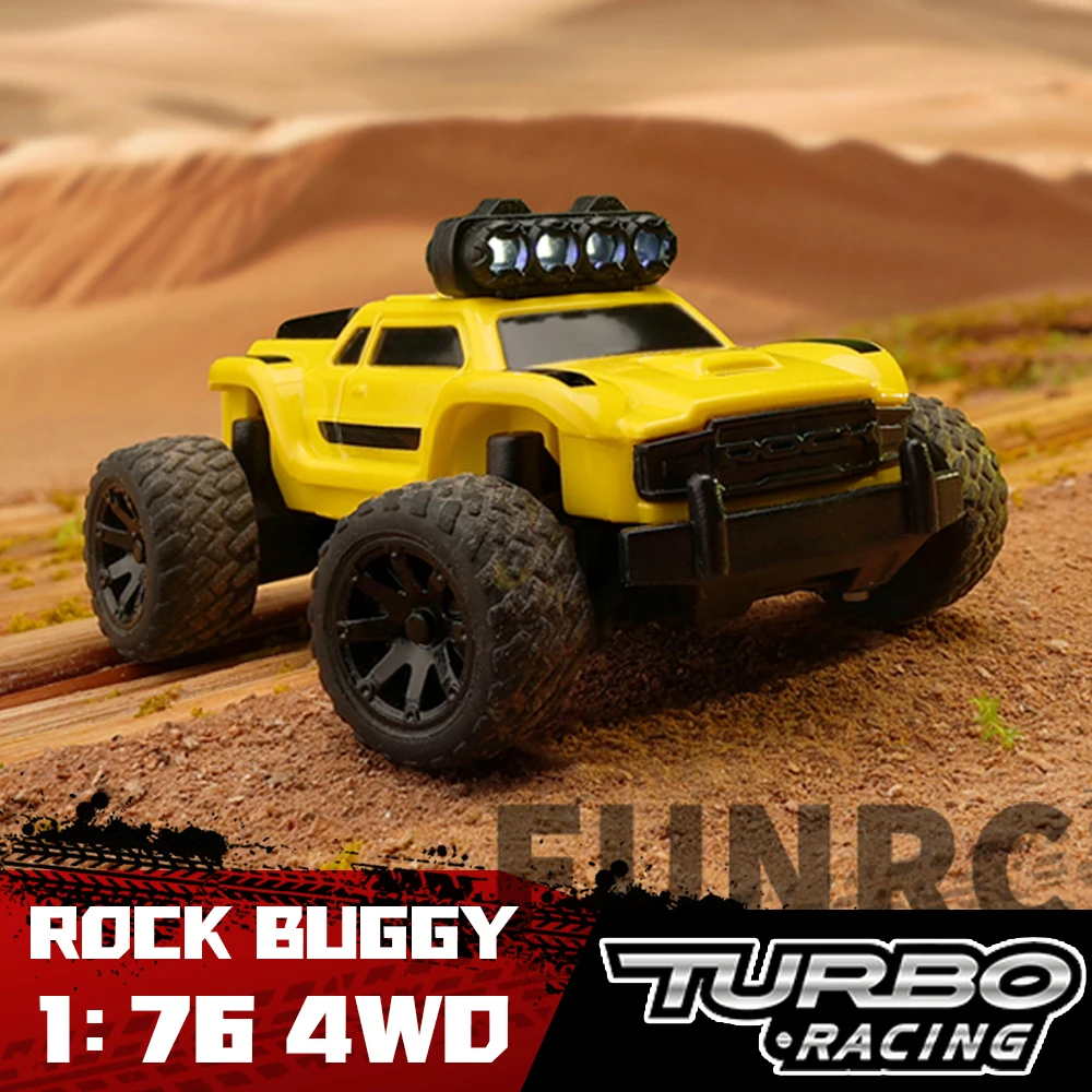 TURBO RACING 1:76 C81 C82 RC MINI Cars Electric Remote Control Off-Road Rock Buggy Model Car Desktop 1/76 Monster Truck Toy Gift