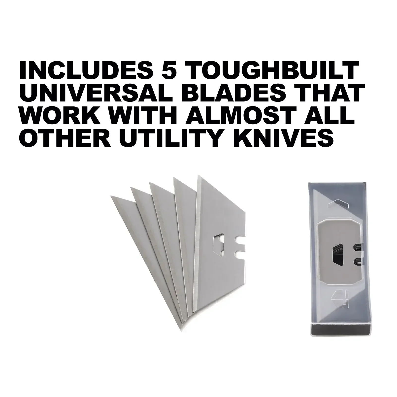 TOUGHBUILT TB-H4S50-14-50+TB-H4S5-01 Scraper Blade Set 50-Piece Blades with Scraper Utility Knife