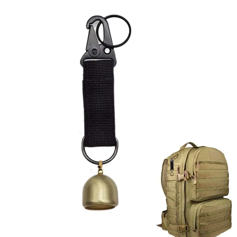 Portable Camping Bells Loud Metal Bell Pendant Warning Bell For Pets Outdoor Brass Wind Chime Keychain Hiking Survival Tool