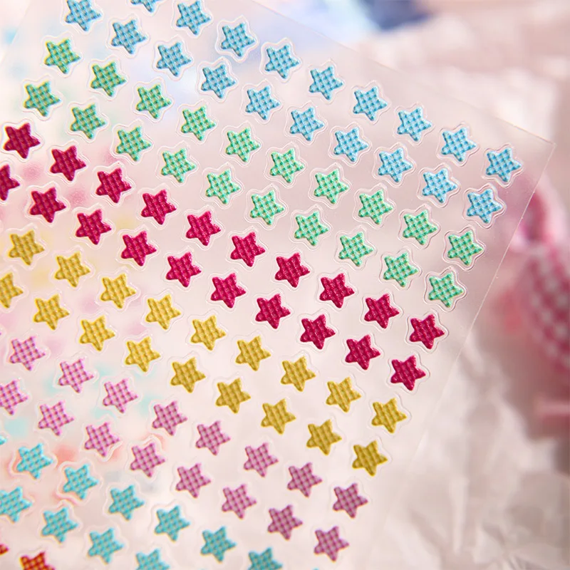 

3D Jelly Color Star Sticker Geometric Glitter Decals for DIY Nail Phone Case Tablet Skin Decor INS Cartoon Star Embossed Sticker