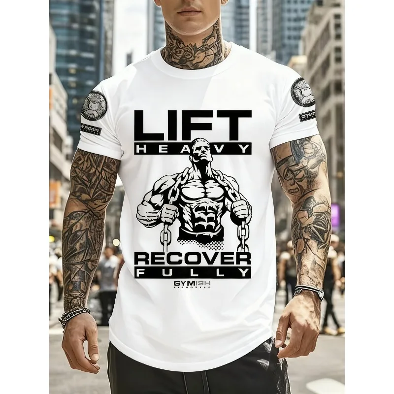 تي شيرت Muscular Man Tough Guy ثلاثي الأبعاد مطبوع قابل للتنفس واستعادة كاملة للتمرين واللياقة البدنية المضحكة سريعة الجفاف للارتداء اليومي #1