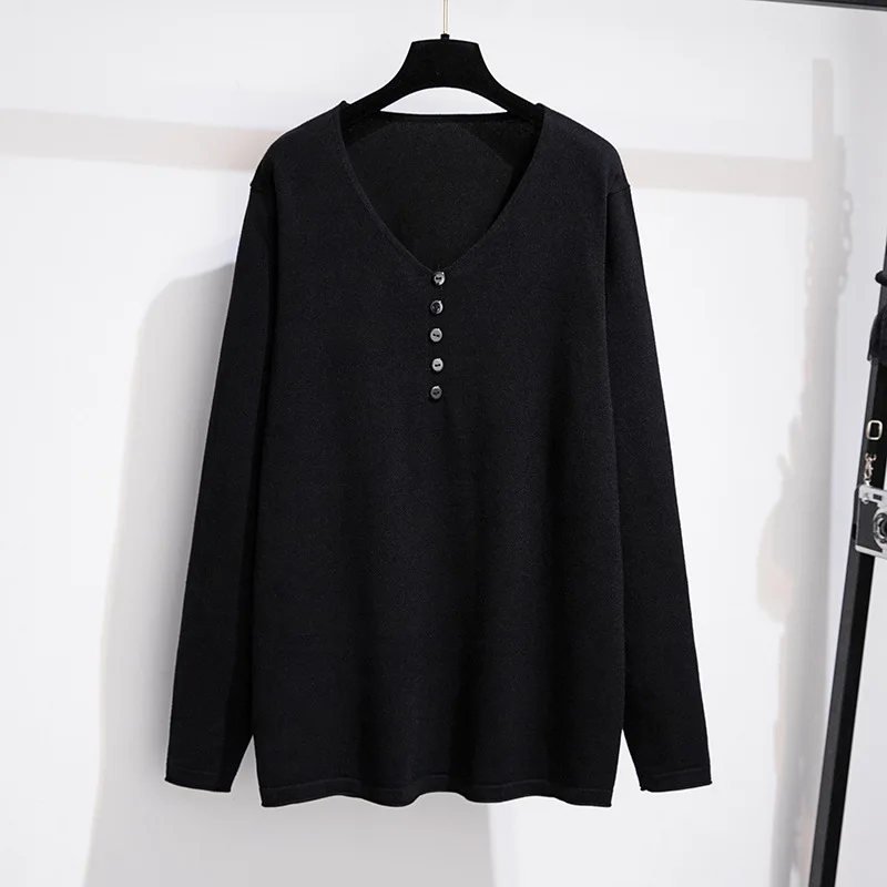 Large Size Women Knitted Bottomed Sweater Plus Big Size Women Clothing Show Thin Autumn Winter 100 /150kg Sweaters Women 2XL-7XL