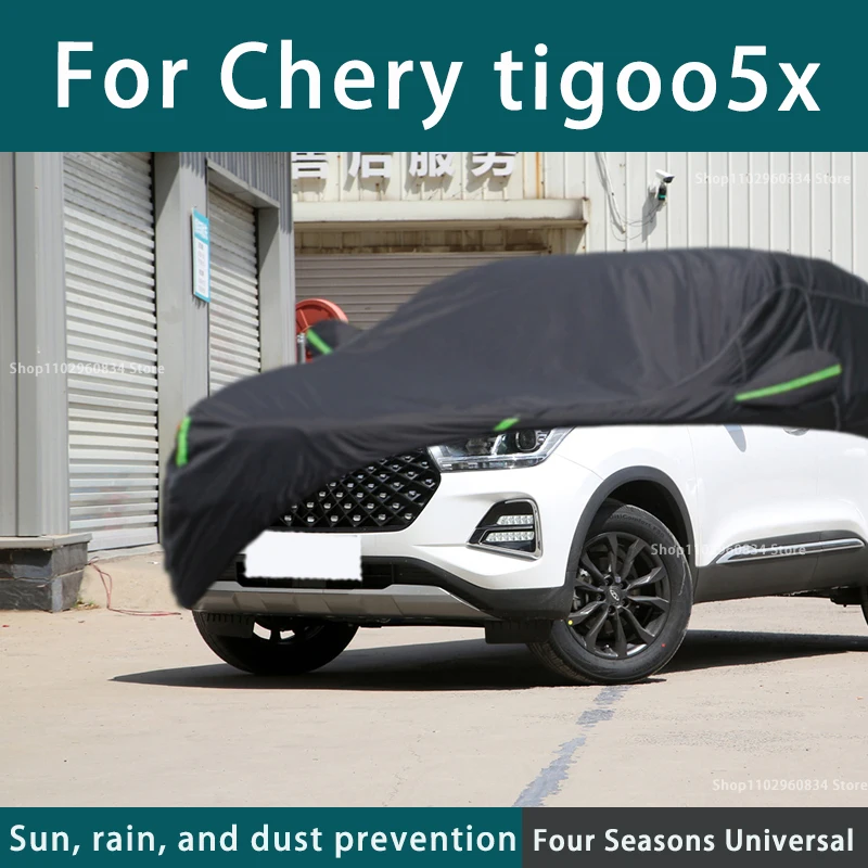 

For Chery Tiggo 5X 210T Full Car Covers Outdoor Uv Sun Protection Dust Rain Snow Protective Car Cover Auto Black Cover