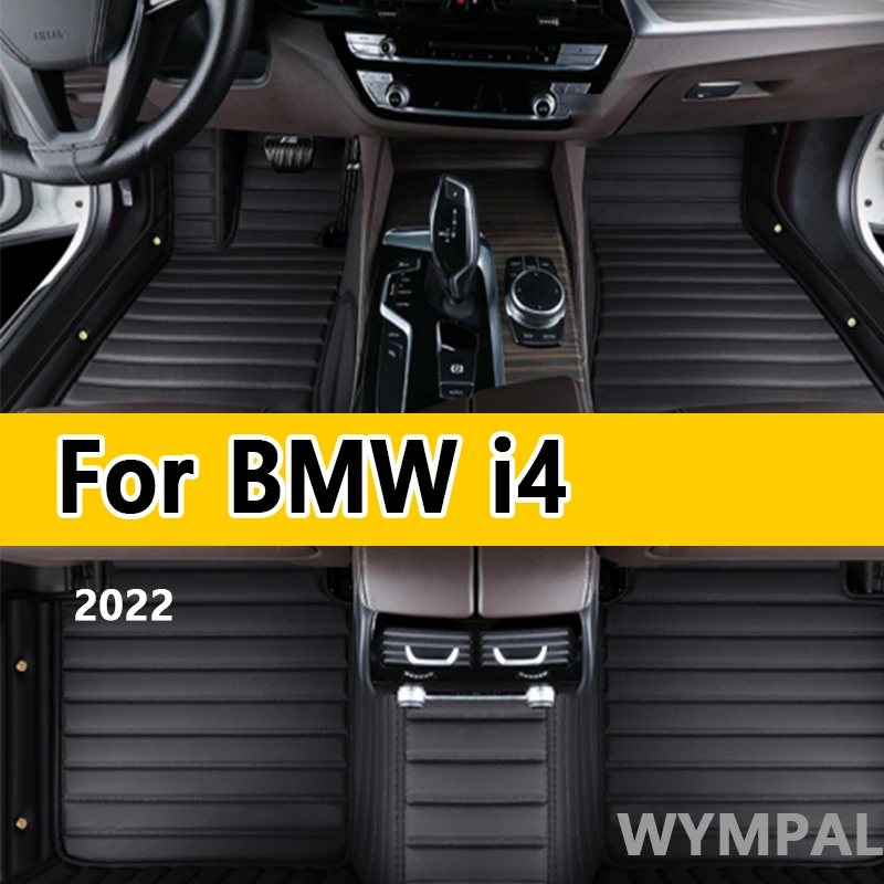 

Luxury Car Floor Mats For BMW i4 2022 Custom Auto Foot Pads Automobile Carpet Cover Interior Accessories