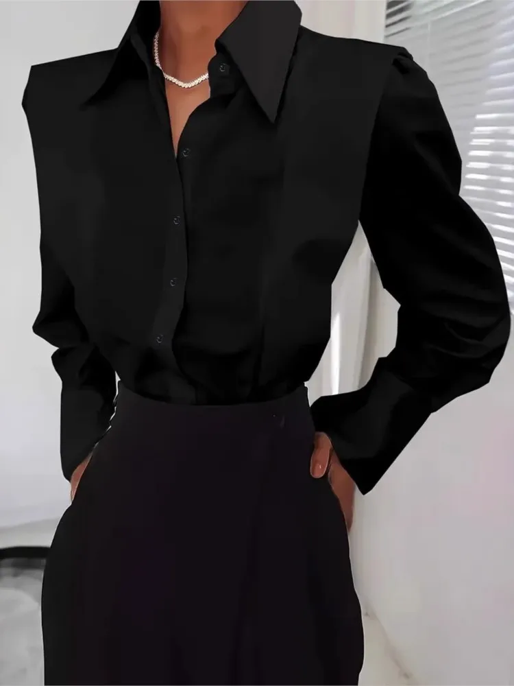 Autumn New White Shirt Women's Fashion Elegant Casual Long Sleeve Shirt Tops Holiday Party Womens Tops And Blouses Women Clothes