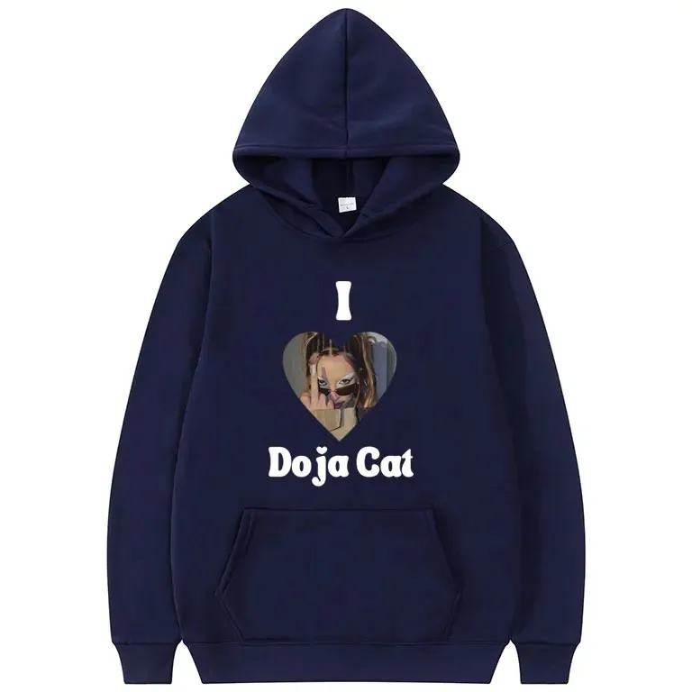 

I Love Doja Cat Hoodie Men Women Hip Hop Fashion Vintage Sweatshirt Male Oversized Cozy Fleece Cotton Pullover Hoodies Fans Gift