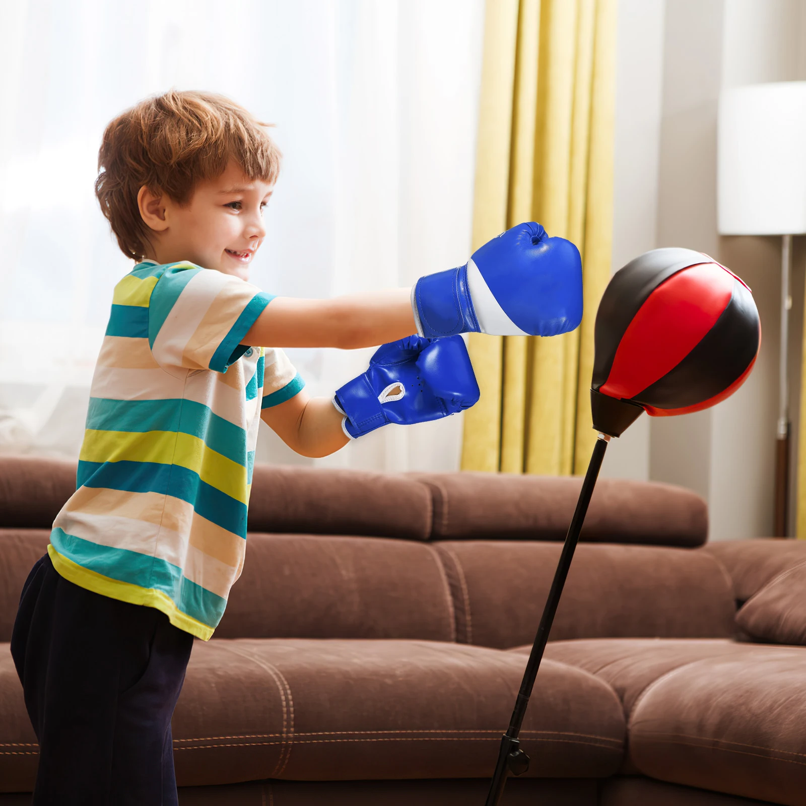 

Children's Boxing Gloves Women Winning Kids Twin Equipment for Pu Blue Costume Baby