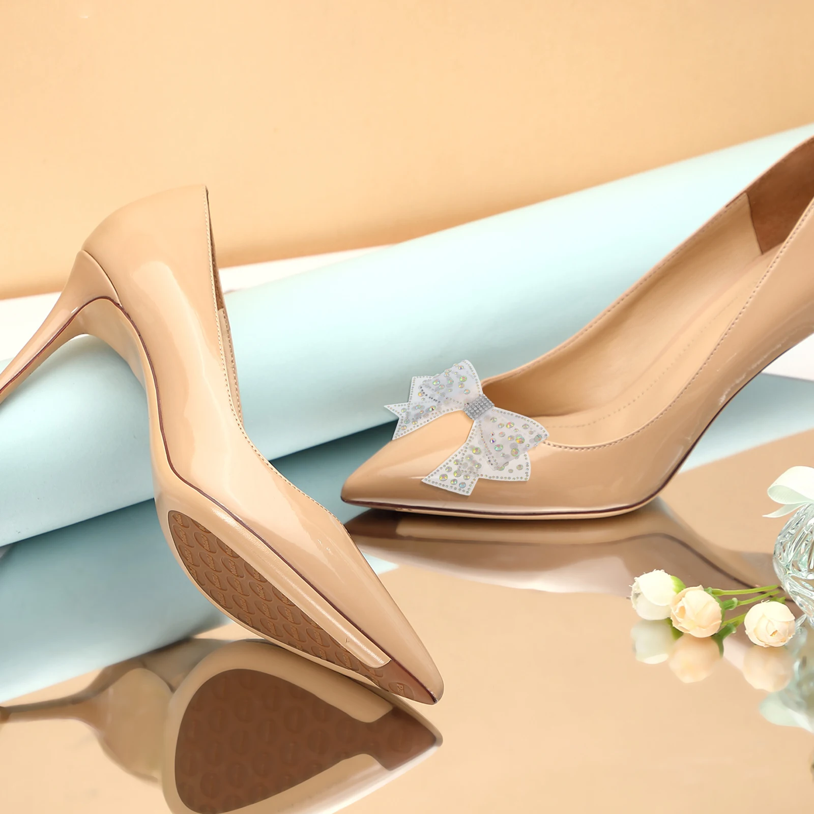 

2 Pcs Shoe Buckle and Hat Clip Bowknot Clothing Clips Charms Bag Accessories Removable Bridal High Heel Arrow