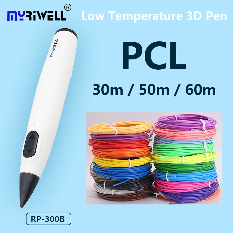 Myriwell RP300B Upgrade 2.0 Low Temperature 3D Pen with Multi-Color PCL Filament, Perfect New Year & Christmas Gift for Kids