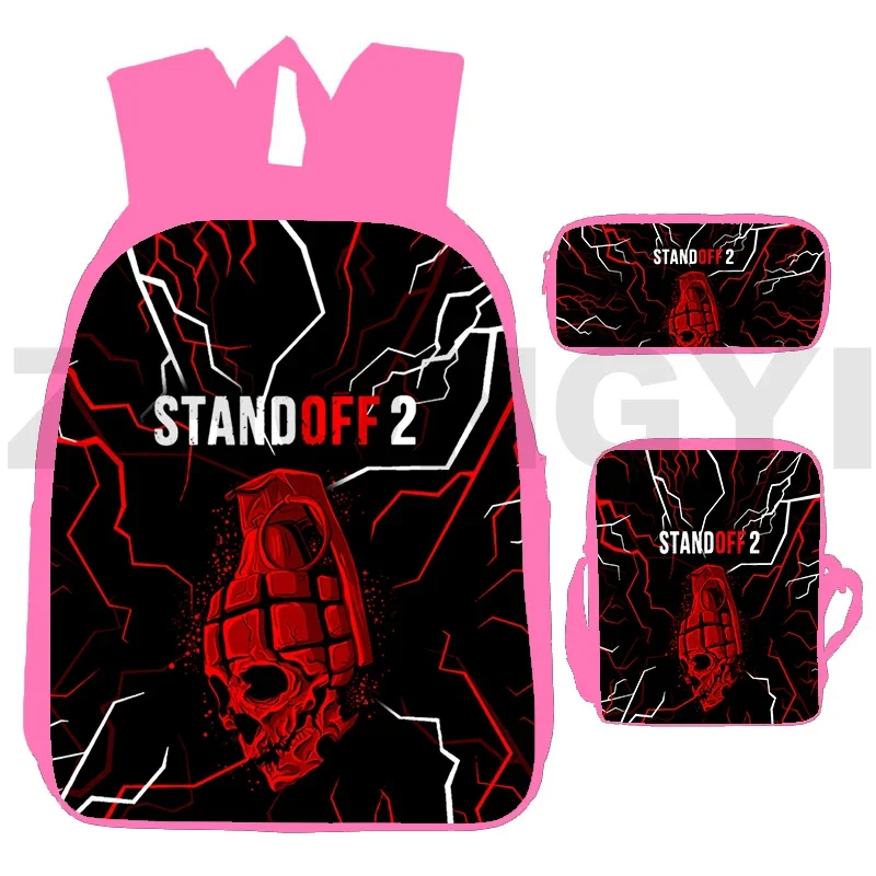 Fashion Casual Female Travel Bags Assault Standoff 2 Game Print Backpack for School Teenagers Girls 3 Pcs/Set Primary Bookbag