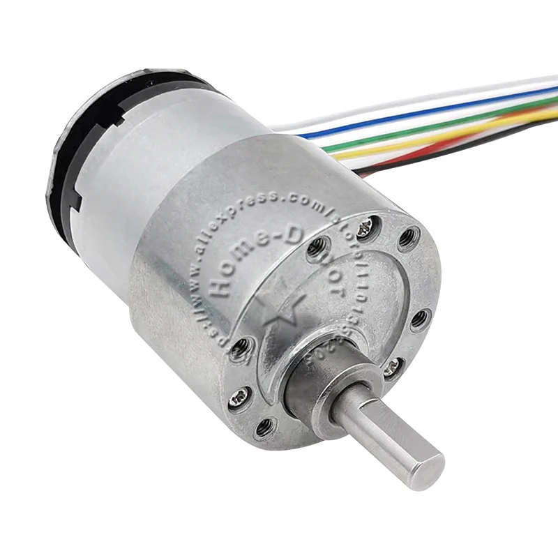 1pcs DC6V 12V JGB37-520 with Hall Encoder Full Metal Gearbox Speed Reduction Gear Motor Code Disk