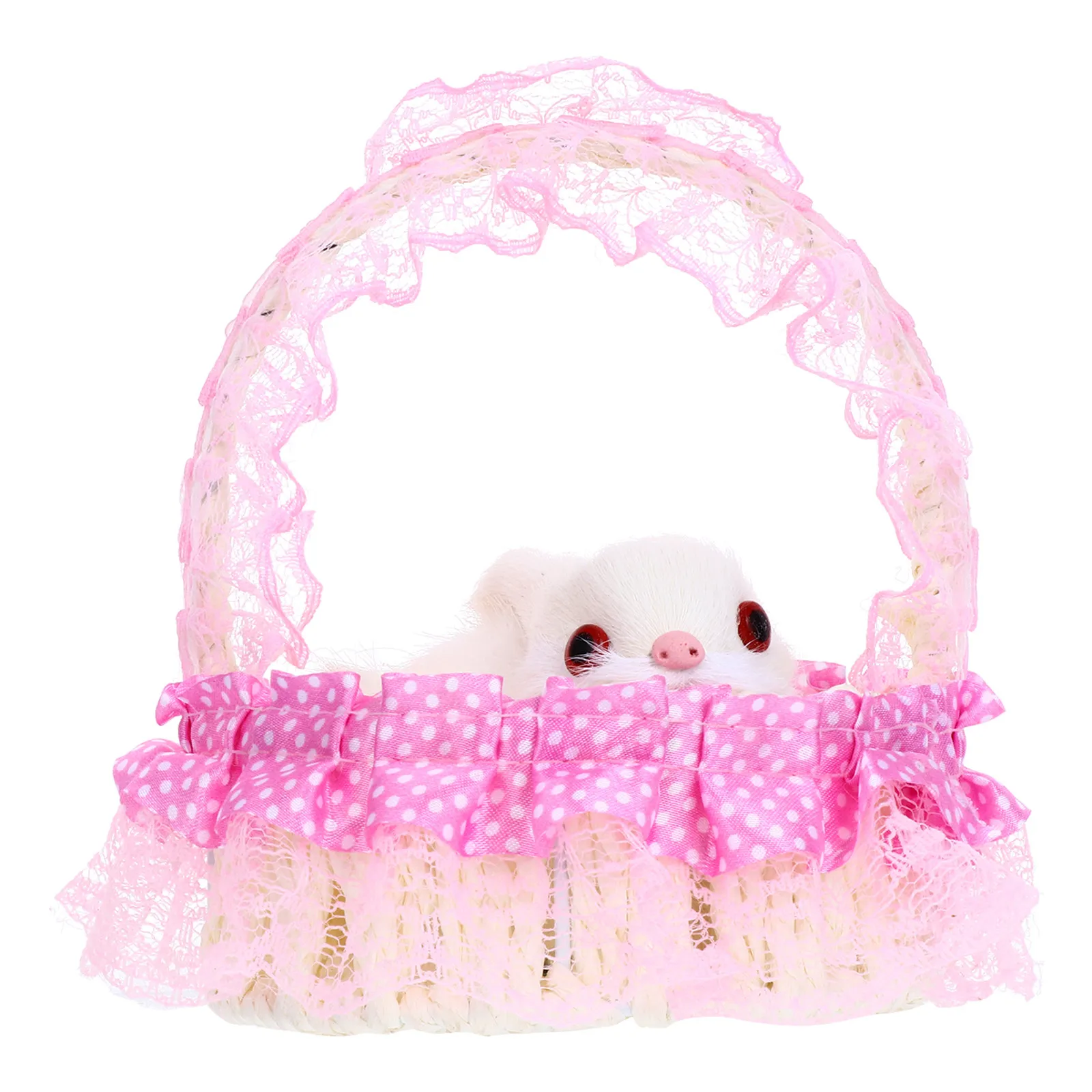 

1 шт. Декоративное украшение в виде кролика в корзинке, милый подарок для детей, очаровательный декор для дома в виде животных