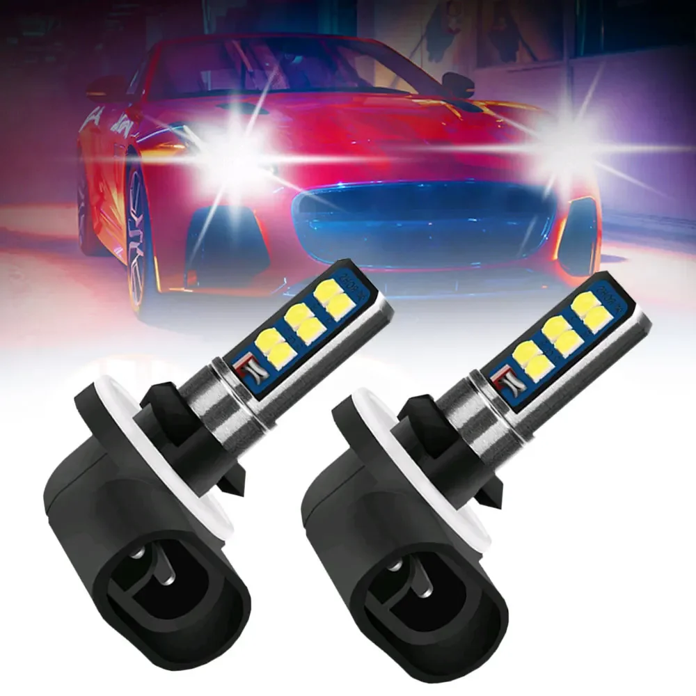 2Pcs 6000K H27 881 880 H27W 12V 24V White LED Bulbs Car Front Foglamp Driving Lights Auto Anti Fog Lamps Car Lights Accessories