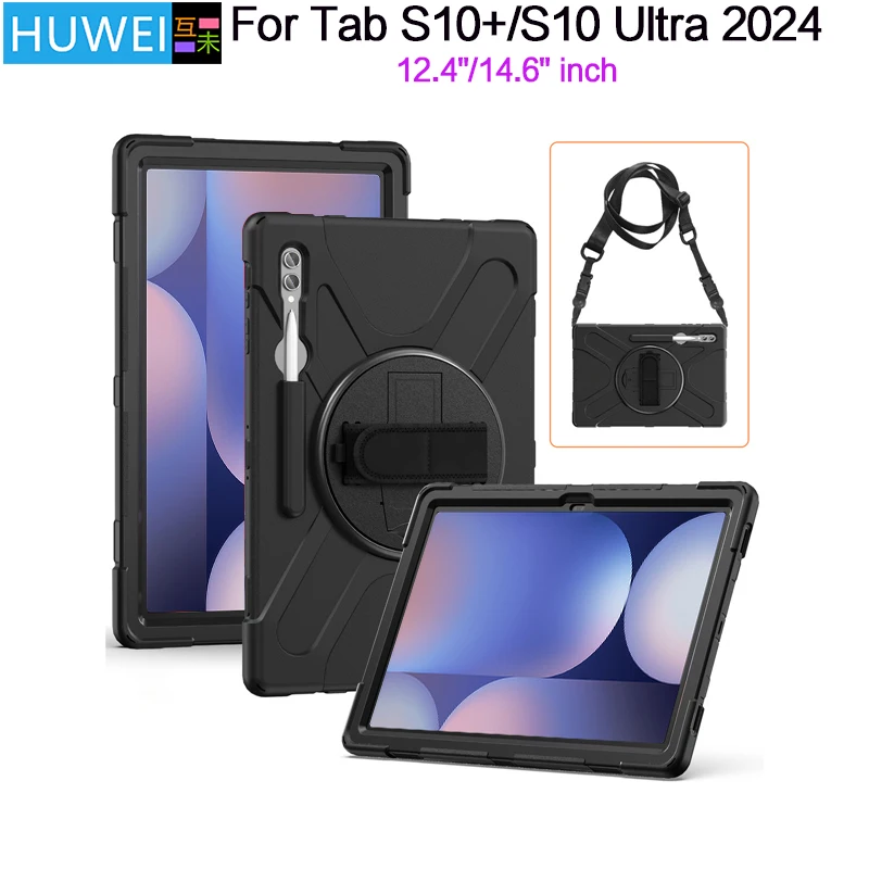 

Сверхмощный противоударный чехол для Samsung Galaxy Tab S10 + S10 Plus SM-X820 X826B Tab S10 Ultra 2024, силиконовый чехол с подставкой