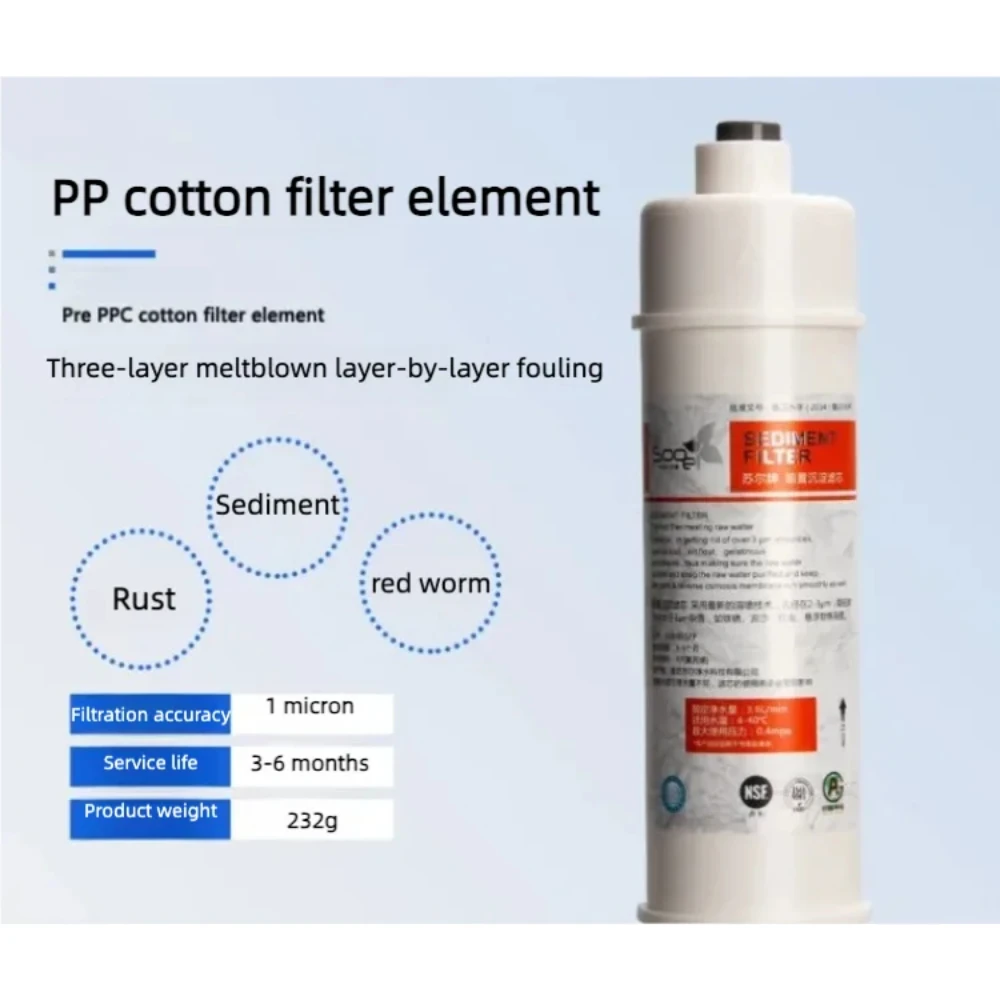 Waternoble 10 Inch Quick Connect Water Filter Inline Coconut Shell Carbon Cartridge for Reverse Osmosis & Ultrafiltration System