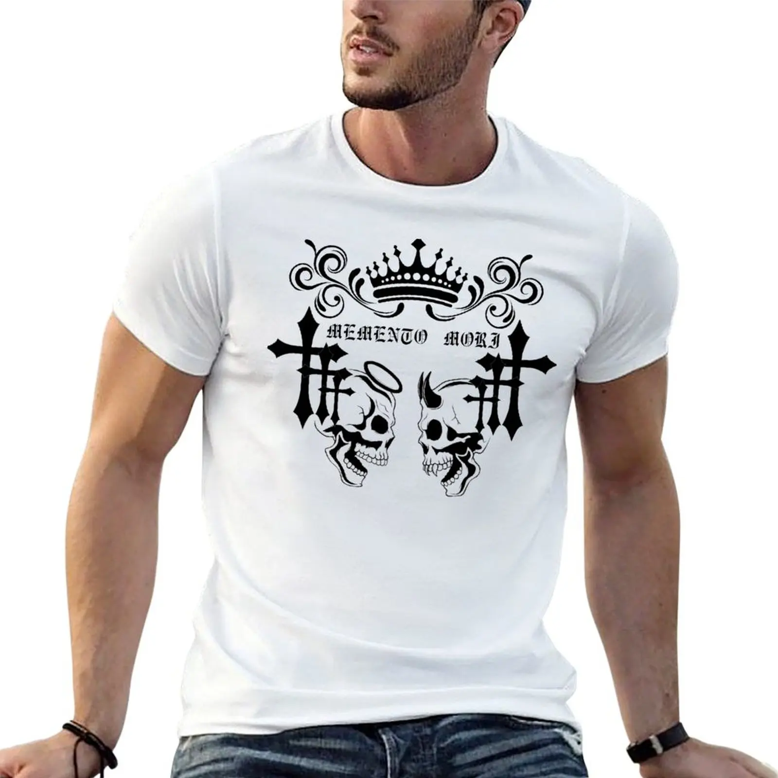 Memento Mori Collection T-Shirt Basic Short Sleeve Cotton Blend T-Shirt
