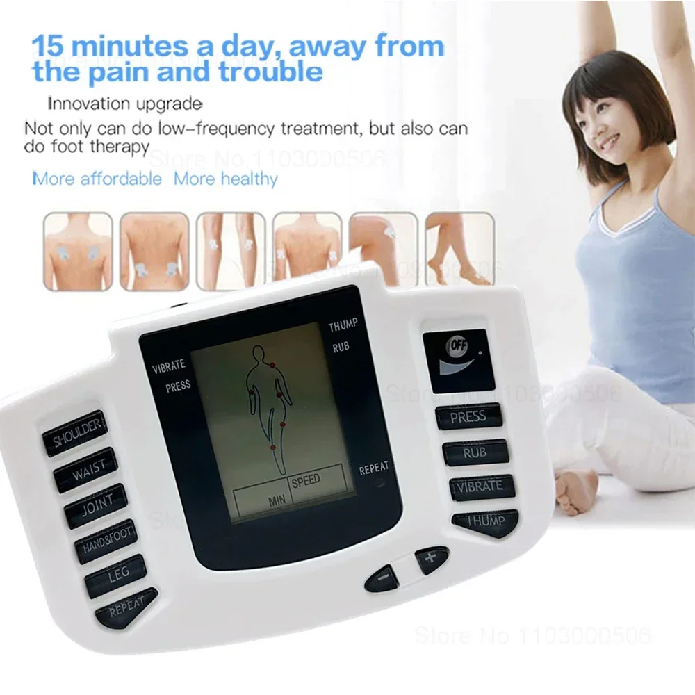 Tens Muscle Stimulator Russian Electric EMS Acupuncture Body Massage Digital Therapy Slimming Machine Electro Knee Foot Massager