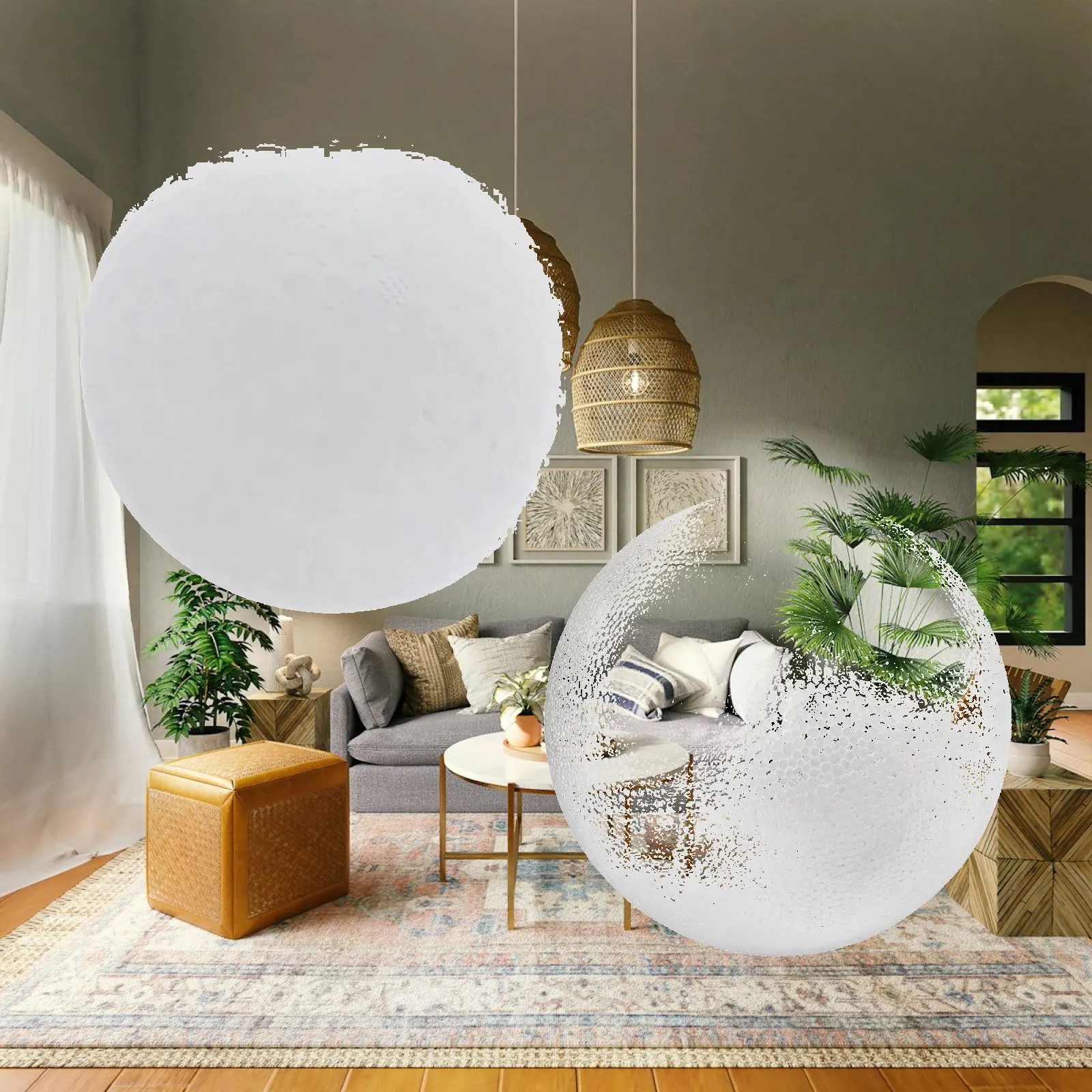 2x Foam Balls White Foam Sphere Polystyrene Balls Toys Art Projects DIY Craft Balls Decoration for Home Christmas