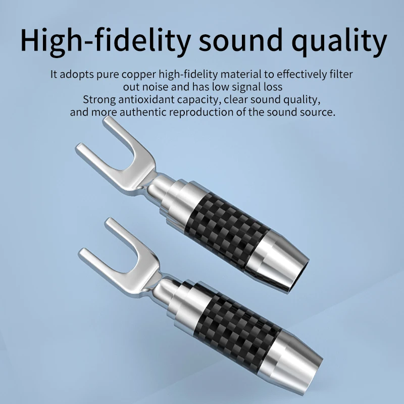 hifi carbon fiber rhodium-plated banana plug Y-shaped plug U-shaped plug audio power amplifier solder-free terminal