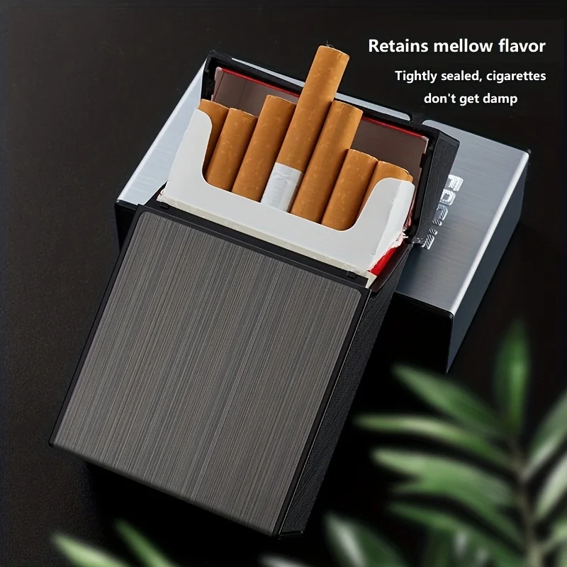 20 Capacity Metal Cigarette Case Waterproof Portable Cigarette Storage Box Moisture-proof Squeeze-proof For Men Women Travel Use