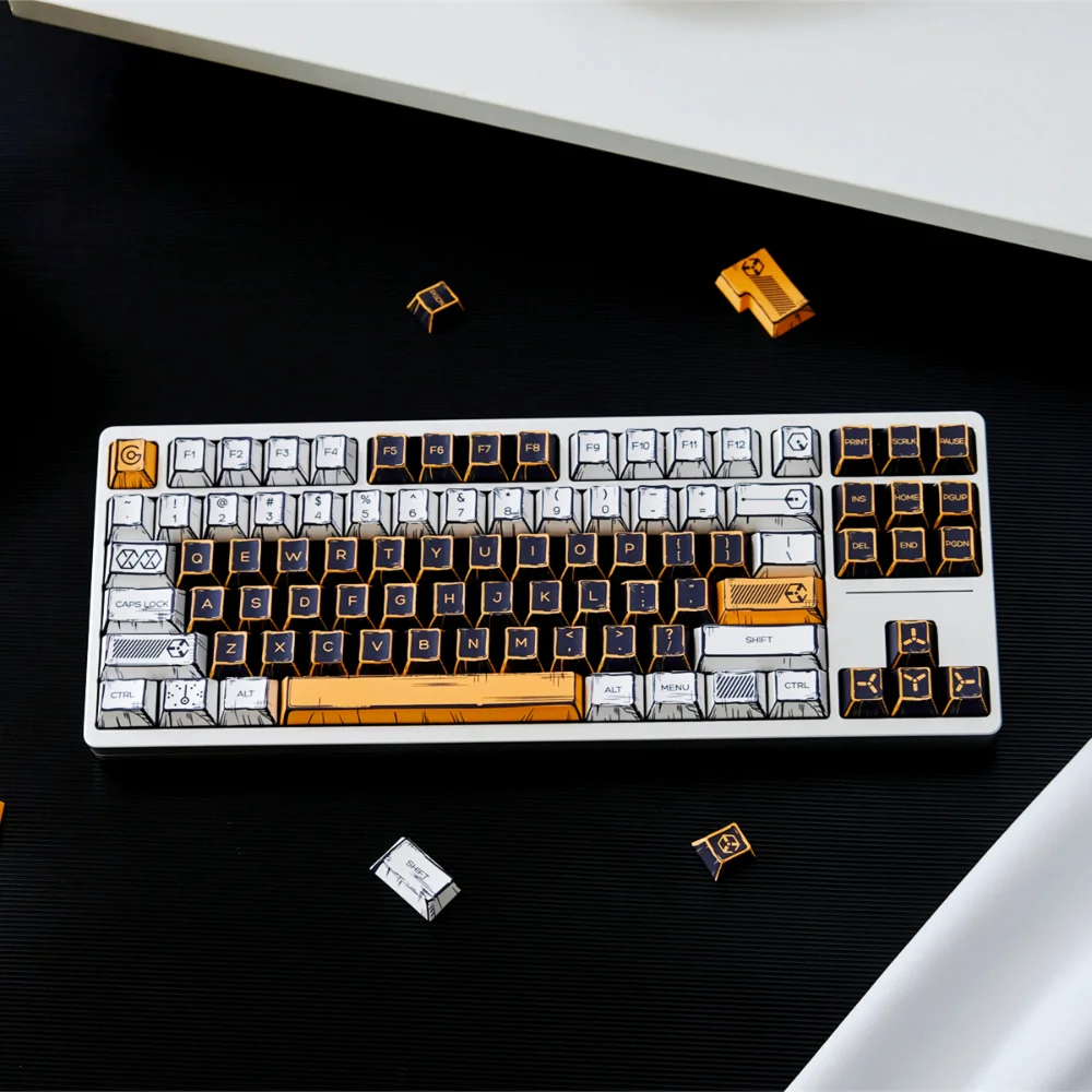 

147 клавиш, колпачки для клавиш виртуальных войн в стиле комиксов, вишневый профиль, сублимационная краска из ПБТ, колпачок для механической клавиатуры MX, 2,25U, 2,75U, разделенный