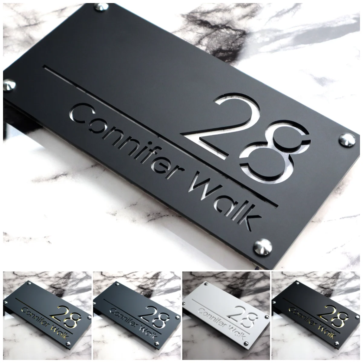 Custom Acrylic House Wall Plaque - 3D Laser Cut Suspended Address Sign - Modern Contemporary Door Marker - Outdoor/Indoor Decor