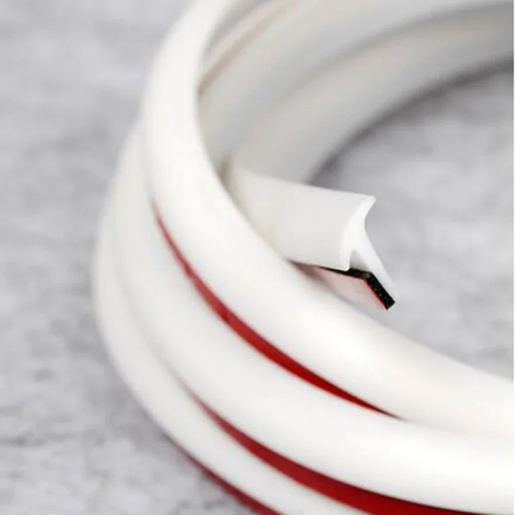 5M Universal Car T-Type Sealing Strip Edge Trim Bumper Lip Side Skirt Rubber Sealants White Accessories For BMW Golf Passat