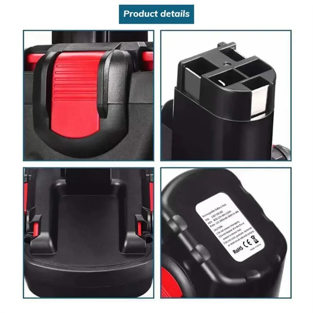12V 12.8Ah for Bosch 12V Screwdriver NI-MH Battery PSR BAT043 BAT045 BAT046 BAT049 2607335273 2607335274  18650 battery