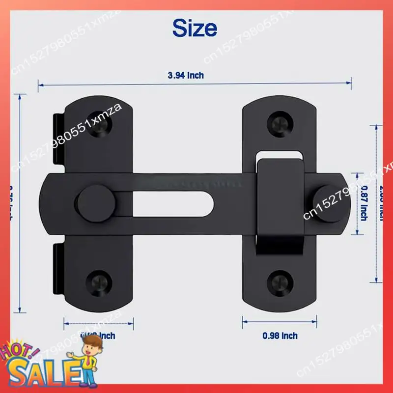 ABCL Heavy Duty Flip Lock 180 Degree Door Lock, Security Door Lock Forbathroom Garden Door Barn Door Sliding Door