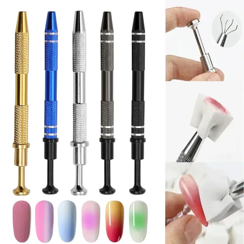 Nail Sponge Gradient Nail Tweezer Clip Gripping Sponge/Rhinestone Manicure Decorations Gripping Tool Stainless Steel